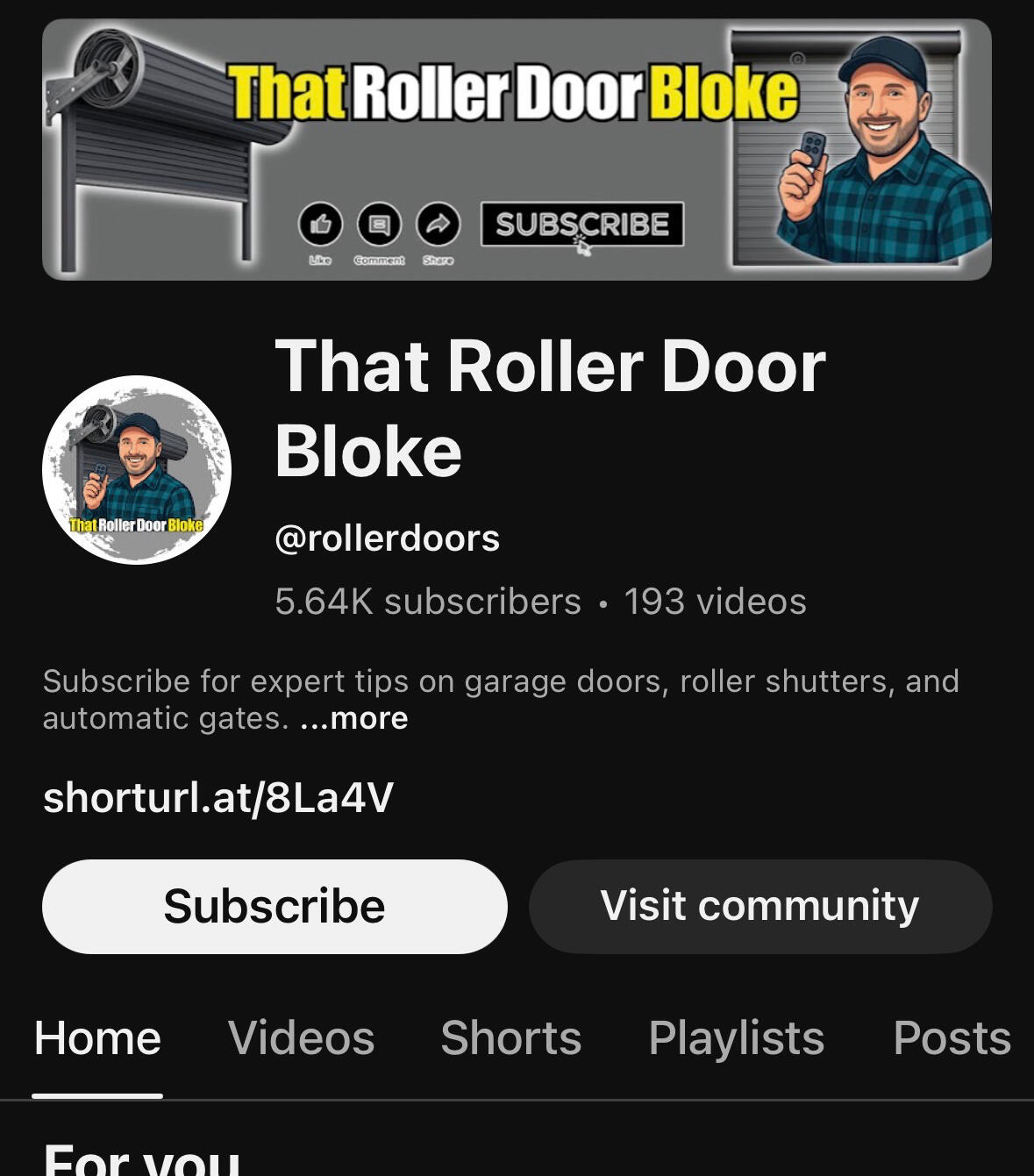 That Roller Door Bloke YouTube Channel